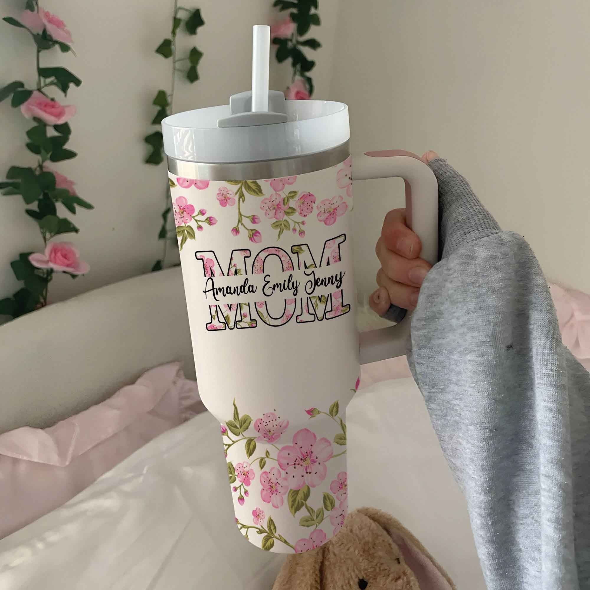 Personalized Mom Tumbler With Kids Name For Mother's Day Gift Ideas